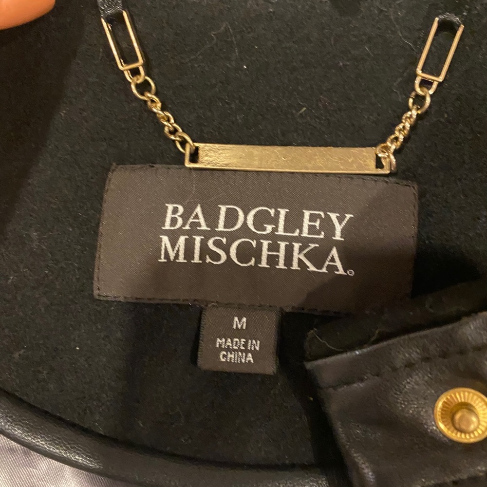 AUTH BADGLEY MISCHKA SADIE SHEARLING PANEL COAT